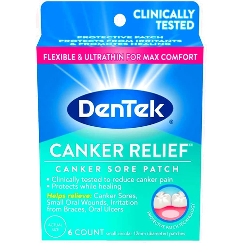 DenTek Canker Relief Canker Sore Patch Relieves Canker Pain, 6 Count (Pack of 1)