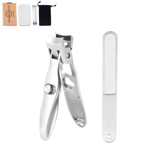 Wokyt Toenail Nail Clippers for Thick Nails for Seniors, Professional Heavy Duty Edgy Nail Clippers for Men, Large Wide Jaw Opening Fingernail Clipper Cutters with Catcher for Women