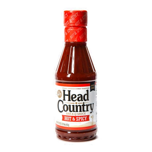 Head Country Bar-B-Q Sauce, Hot & Spicy | Soy Free, Gluten Free Spicy BBQ Sauce With No Added Preservatives | Spicy & Tangy Championship Barbecue Sauce For Pizza, Spuds & Wings | 20 Ounce, Pack of 1