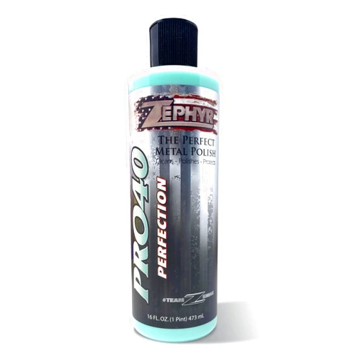 Zephyr Pro-40 The Perfect Metal Polish. for Chrome, Stainless Steel, Aluminum, Brass, Copper, Silver and Magnesium. Made in U.S.A. (16oz)