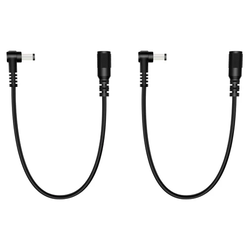 Fancasee 2 Pack 5.5mm x 2.1mm DC Power Extension Cable 90 Degree Right Angle Male to Female Plug Jack Extension Cord for IP Camera CCTV Security Camera Surveillance LED