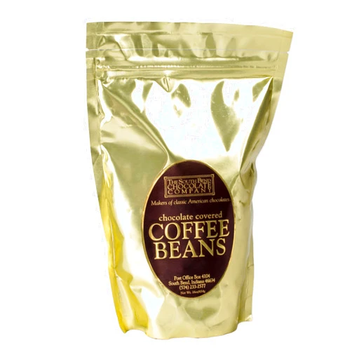 The South Bend Chocolate Company South Bend Chocolate Company Chocolate Covered Coffee Beans 16 Ounce Gold Tone Resealable Bag