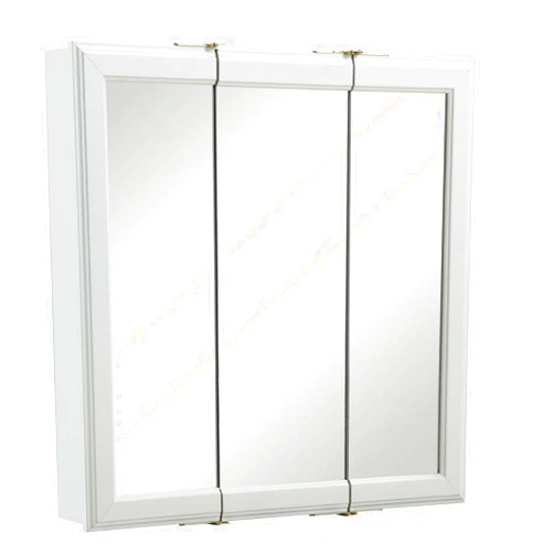 Design House 24 Inch Bathroom Medicine Cabinet, Wall Mounted, 3 Mirror, Doors White, 535849-WHT