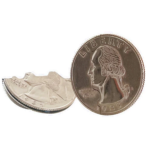 Canailles Hinged Bite and Folding Quarter Coin, Magic Trick Cool Quarter for Pranks, Tricks and More