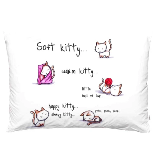 EKOBLA Throw Pillow Cover Funny Cats Soft Warm Happy Sleepy Kitty Little Animal Adorable Pet Lovely Cartoon Kitten Decor Lumbar Pillow Case Cushion for Sofa Couch Bed Standard Queen Size 20x30 Inch