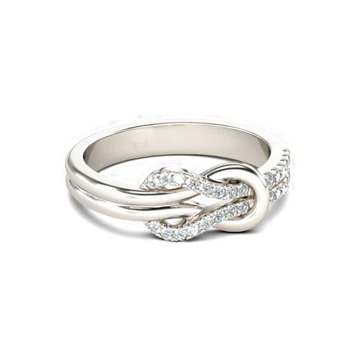Mansheng Sterling Silver Love Knot Rings Dainty Friendship Mother & Daughter Love Knot Rings for Friend Lover Mom or Daughter