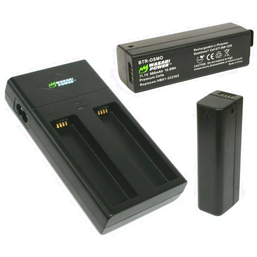 Wasabi Power DJI Osmo Intelligent Battery (2-Pack) and Dual Charger for DJI Osmo, Osmo Mobile, Osmo+