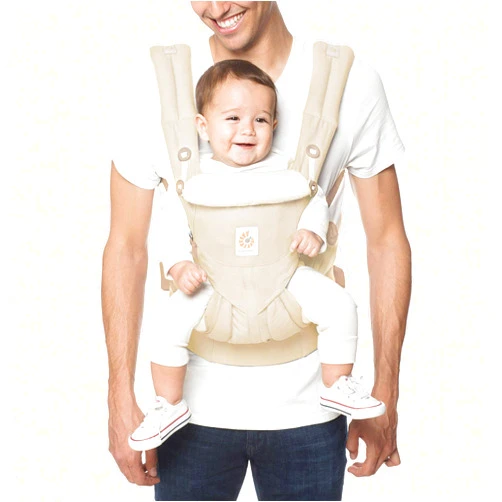 Ergobaby Omni 360 All-Position Baby Carrier for Newborn to Toddler with Lumbar Support (7-45 Pounds), Natural