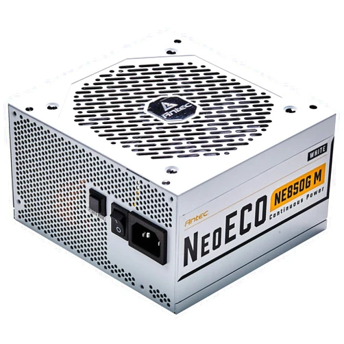 Antec NeoECO Series NE850G M White, 80 Plus Gold Certified, 850W Full Modular with PhaseWave Design, Japanese Caps, Zero RPM Manager, 120 mm Silent Fan, ATX 12V 2.4 & 7-Year Warranty