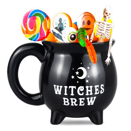 Baysowmaytow Witch Brew Cauldron Coffee Mug, 300ml/10oz Ceramic Coffee Cups, Cute Halloween Water Cups, Summer Winter Drinkware, Birthday Halloween Gifts