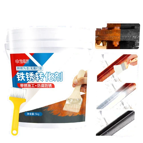 Generic 2024 New Upgrade Rust Remover Paint for Metal, Rust Remover for Metal, Rust Encapsulator Paint, Multifunctional Rust Conversion Agent with Brush, for Rust From Metals, Cast Iron, Car Parts (5KG)