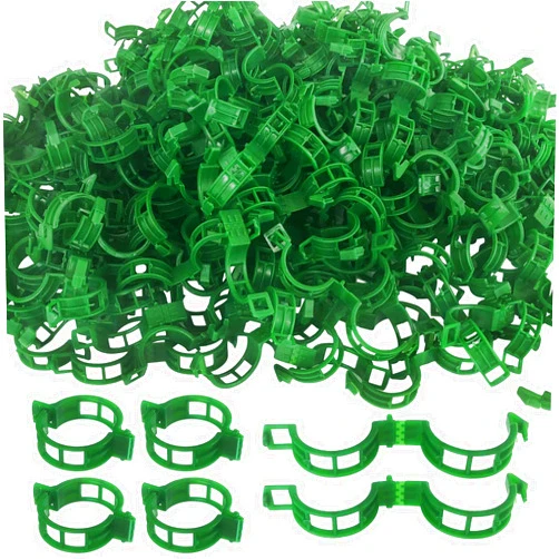 OJYUDD 300 Pcs Plant Support Clips,Plastic Tomato Clips,Plant Support Clips,Garden Vine Clips for Climbing Plants,Tomato,Grape,Plants Stalks (Green)