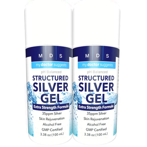 My Doctor Suggests Colloidal Silver Gel Extra Strength - 35ppm Activated Colloidal Silver Gel for Maximum Potency - Made in USA - Structured Formula in a Convenient 2 Pack
