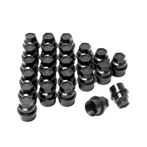 Mardarth Set of 24, 15646250 Wheel Lug Nut Cap Black Plastic Covers Thread M27X2.0 for Sliverado Sierra 1500 Yukon Avalanche Suburban Express 1500 C1500 K1500 Escalade Traverse Yukon Dual Thread Lug Nuts
