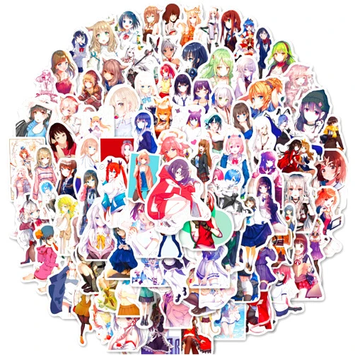 TNCDJKPA 100Pcs Sexy Anime Girl Stickers Pack,Non-naked Lady Stickers Vinyl Waterproof for Teens Adults,Kawaii Anime Girl Stickers,Cute Sexy Hot Girl Stickers for Water Bottles,Laptop,Hydroflask