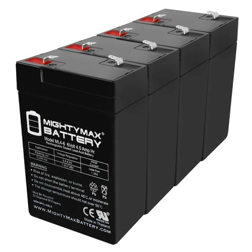 Mighty Max Battery ML4-6 - 6V 4.5AH UPS Battery for Lithonia ELB06042-4 Pack