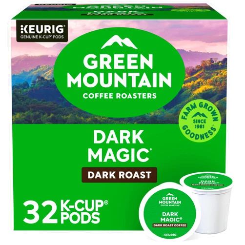 Green Mountain Coffee Roasters Green Mountain Coffee Roaster Dark Magic Keurig Single-Serve K-Cup Pods, Dark Roast Coffee, 32 Count