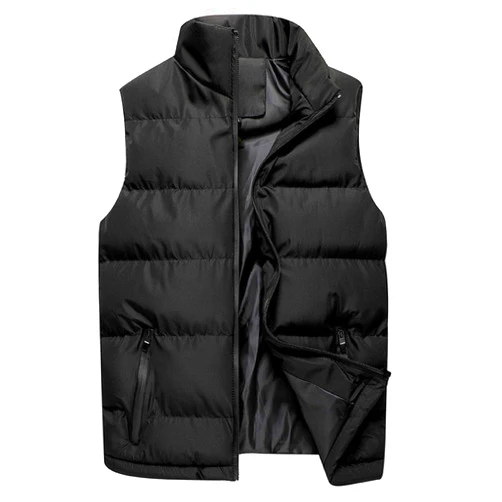 METAXAS Winter Down Jacket Men Sleeveless Quilted Lined Warm Running Vest Windbreaker Outdoor Padded Travel Puffer Vests