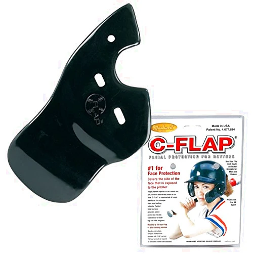 Insider Bat Black Left C-Flap (Right Handed Hitter) Batter's Helmet Face Protector Attachment (Helmet Sold Separately)
