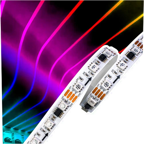 Wixure WIXUER® 16.4ft 12V TM1934 60 LEDS 5050 RGB DREAM COLOR LED STRIP LIGHT Non Waterproof White FPC breakpoint continuous transmission slideshow strip similar as WS2813 WS2815 WS2818 IC