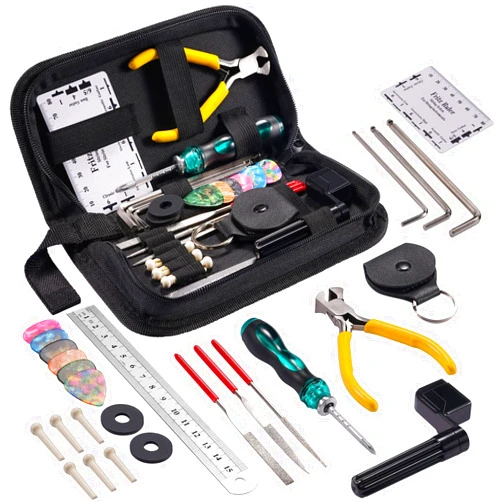POGOLAB 31Pcs Guitar Tool Kit, POGOLAB Guitar Repair Kit, Luthier Tools, Guitar Winder, Guitar Setup Kit for Guitar Ukulele Bass Mandolin Banjo