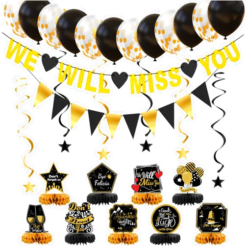 PARTYSURE We Will Miss You Banner Decorations and We Will Miss You Party Table Centerpieces