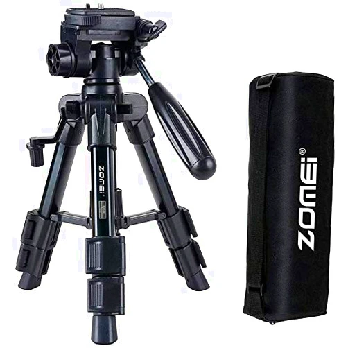 BAIPAK Mini Tripod for Camera,Zomei Travel Table Tripod with 3-Way Pan/Tilt Head 1/4 inches Quick Release Plate and Bag for DSLR Camera Tripod Carrying Bag