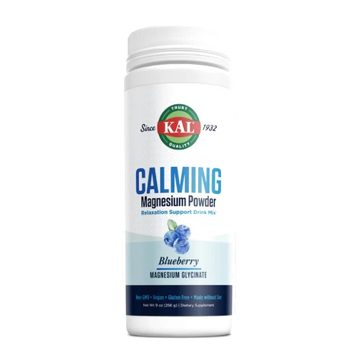 KAL Calming Magnesium Powder - Blueberry Flavor Magnesium Supplement - High Absorption, Relaxation Support, No Added Sugar, Vegan, Gluten Free, Made without Soy - 40 Servings, 9 oz
