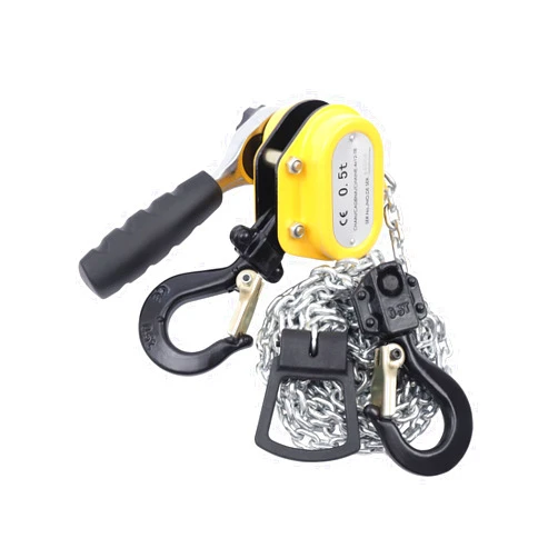 YIYIBYUS Lever Block Hoist Pulley Mini Portable Lifting Ratchet, Chain Hoist Mini Puller 5 FT Lift G80 Chain Ratchet Hoist with Hook Portable Workshop Building Treedeng, 1.5M Chain 0.5T/ 1100Lbs