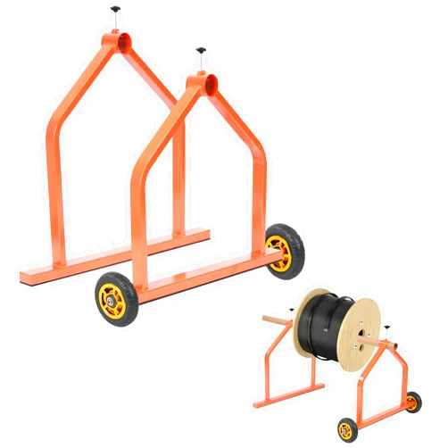 huyear Wire Spool Rack, Portable Cable Caddy, Commercial Industrial Grade Steel Wire Rack Dispenser, Moveable Wire Rack with Wheels, Holds Spools Up to 28