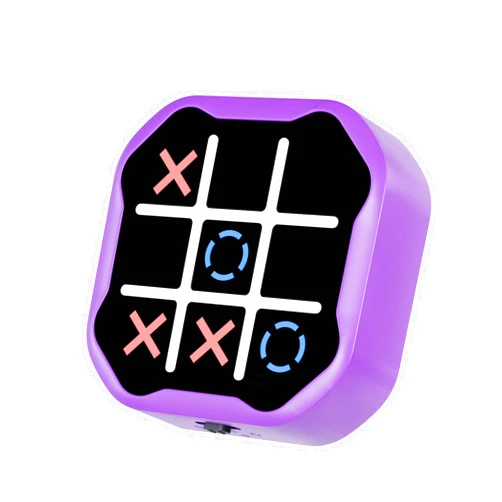 MASSRT 3 in 1 Electronic Tic Tac Toe Game, Handheld Digital Tic Tac Toe Bolt Game with Silent Mode, Portable Learing Toy Gift for Kids & Adults, Purple(One Pack)