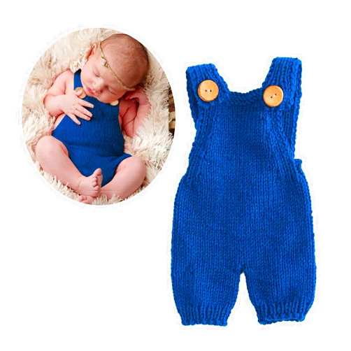 Solalux Newborn photography props boy girl mohair handmade crochet jumpsuit