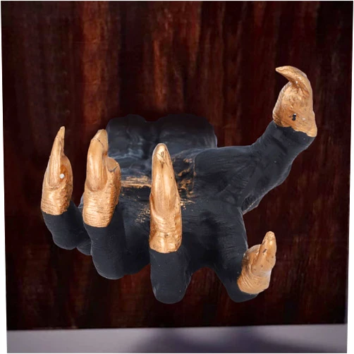HEALT Witch's Demon Hand Wall Hanging Statues - Gothic Resin Retro Wall Art Witch Decorations，Aesthetic Art Sculpture，Creative Props Halloween Decorations for Living Room, Entrance Hall, Room (Gold)