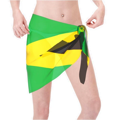 Bassyil Rainbow Love Women Short Sarong Beach Wrap Sheer Bikini Chiffon Swimsuit Cover Up Skirt For Swimwear