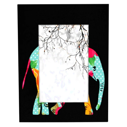 POFATO Colorful Flower Elephant 11x14 Picture Frame Wooden Picture Frames for Wall Hanging & Tabletop Decor Display 11x14 or 10x14 Picture Collage Family Weddings Christmas Photo Frame for Gift