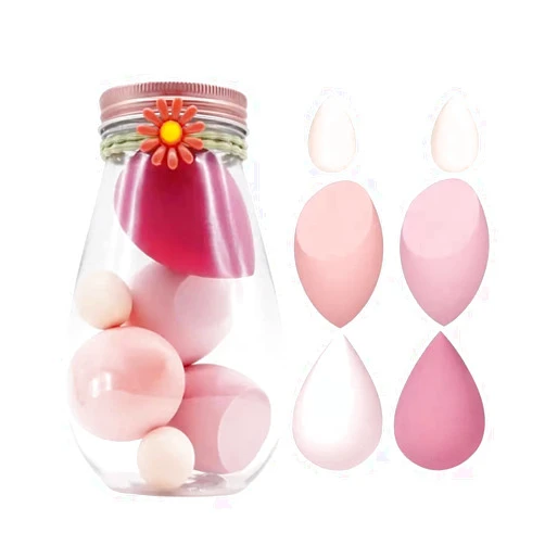 Mystic Orchard Beauty Blender Sponge Set – 6-Piece Multi-Color Makeup Sponges for Liquid, Cream, and Powder (Pink)