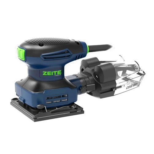 Zeite 2.4 Amp 1/4 Sheet Sander with 12Pcs Sandpapers, Electric Palm Sander for Woodworking, 10 Ft Cord, 14000 OPM, Vacuum Attachment, Cyclonic Dust Box for Wood Polishing Sanding