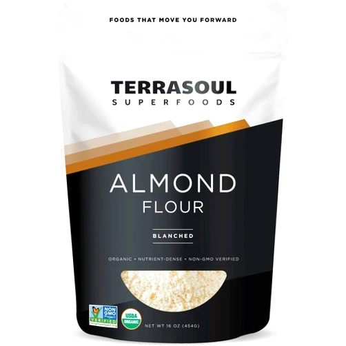 Terrasoul Superfoods Organic Almond Flour, 1 Lb - Fine Texture | Grain-Free | Gluten-Free | Perfect for Keto Baking