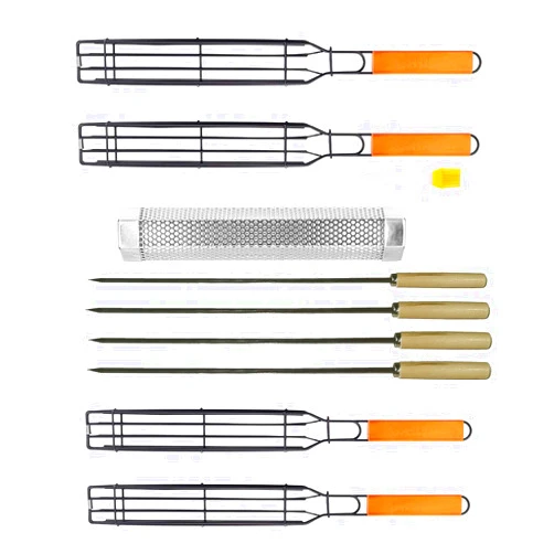 TQ-OUTDOOR Kabob Grilling Baskets, BBQ Grill Accessories Set of 4 with 12
