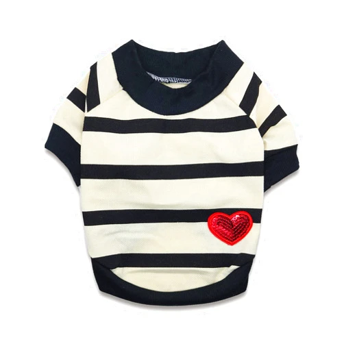 DroolingDog Shirts for Dogs Striped Shirts for Boy Dogs Stripped Tee Shirt Puppy Tshirt Yellow Dog Clothes, Large, Light Yellow