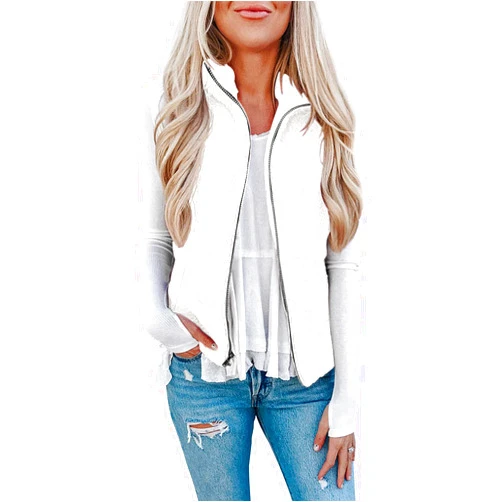 LOMON Womens Fuzzy Sherpa Fleece Jacket Lightweight Vest Cozy Sleeveless Cardigan Zipper Waistcoat Outerwear with Pocket