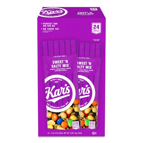 Kars Nuts Caddy, Sweet 'N Salty Mix, 2oz Packets, 24/Box