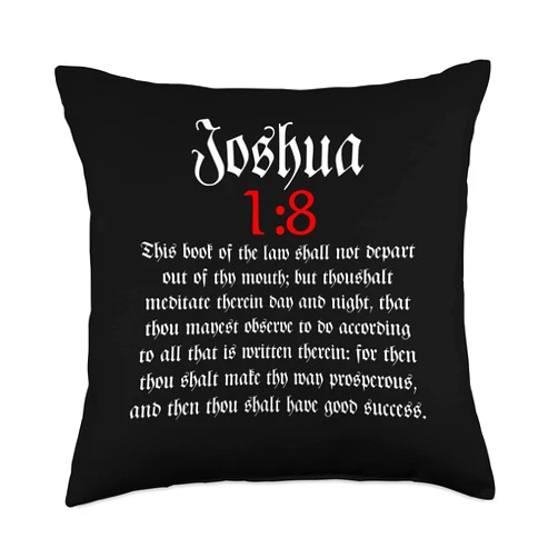 Christian God and Jesus Novelty by Ro Designs Joshua 1:8 | Christian Bible Verse Throw Pillow, 18x18, Multicolor