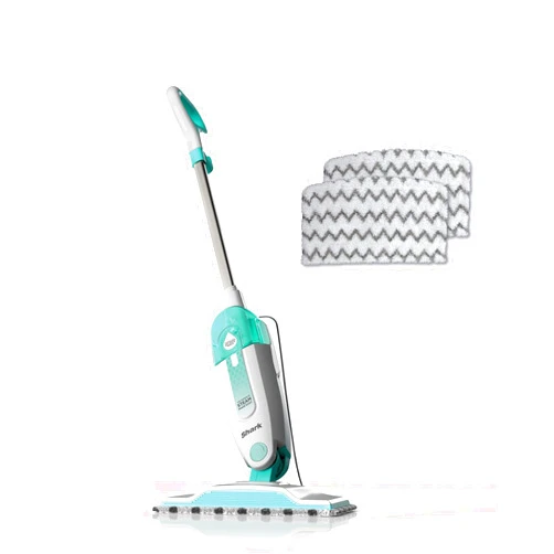 Shark S1000 Steam Mop with 2 Dirt Grip Pads, Lightweight, Safe for all Sealed Hard Floors like Tile, Hardwood, Stone, Laminate, Vinyl & More, Machine Washable, Removable Water Tank, White/Seafoam