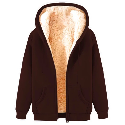 Generic Zip Up Hoodie Men Fleece Jacket Heavyweight Thick Sherpa Lined Fall Winter Coat Zipper Hooded Sweatshirt Casual Warm