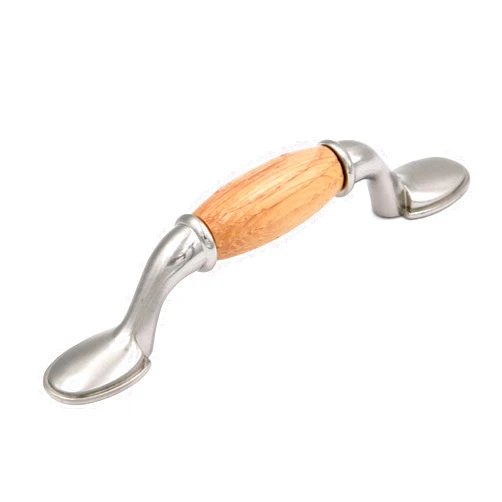 Laurey 15534 First Family 3-Inch Pull, Satin Chrome with Oak Inset