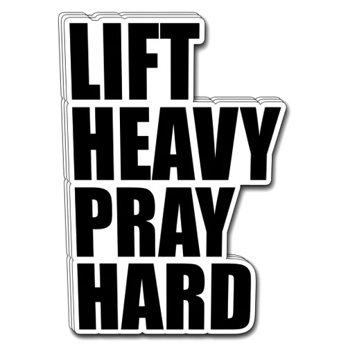 CATRACOS (3Pcs) Lift Heavy Pray Hard Sticker Christian Inspirational Decals Decorate Books Laptop Phone Water Bottles Kindles Tumbler Waterproof Vinyl Stickers 2,2 x 3 Inch