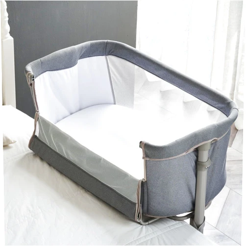 ALVOD Bassinet Bedside Sleeper - Bedside Bassinet for Baby, Baby Bedside Sleeper, 6 Adjustable Height for Bed Sofa, Breathable Mesh, Easy Assemble (Light Grey)