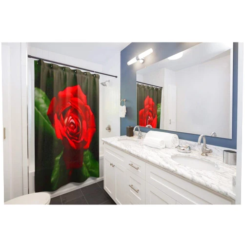 SpyfoxArt Studio Red Rose Photo Art Shower Curtain