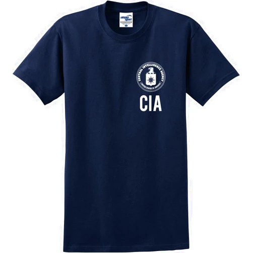 Utopia Sport CIA Central Intelligence Agency Left Chest Seal T-Shirt (S-5X) (Large, Navy)